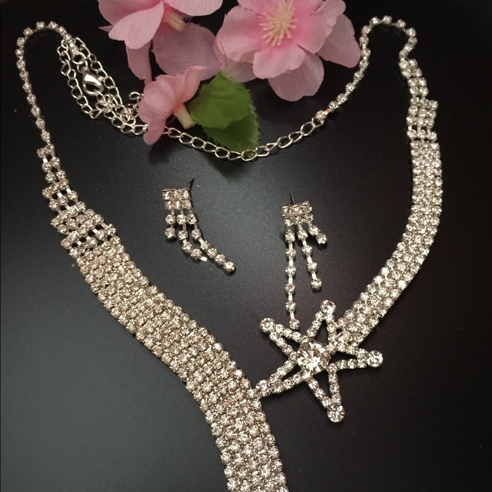 🌸Fashion Wedding Brides Necklaces&Earrings Set🌸